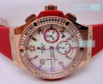 A Replica Hublot White Dial Rose Gold Bezel with Red Rubber Strap Watch_th.jpg